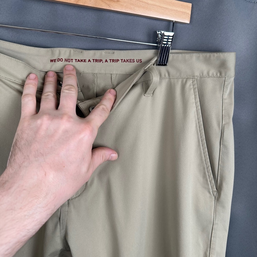 Rhone Commuter Pants Mens Khaki Tan Polyester Straight Leg Trousers 100161 - Picture 5 of 10
